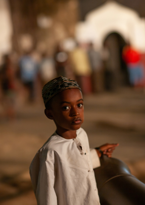 Little boy wearing kofia, Lamu County, Lamu, Kenya