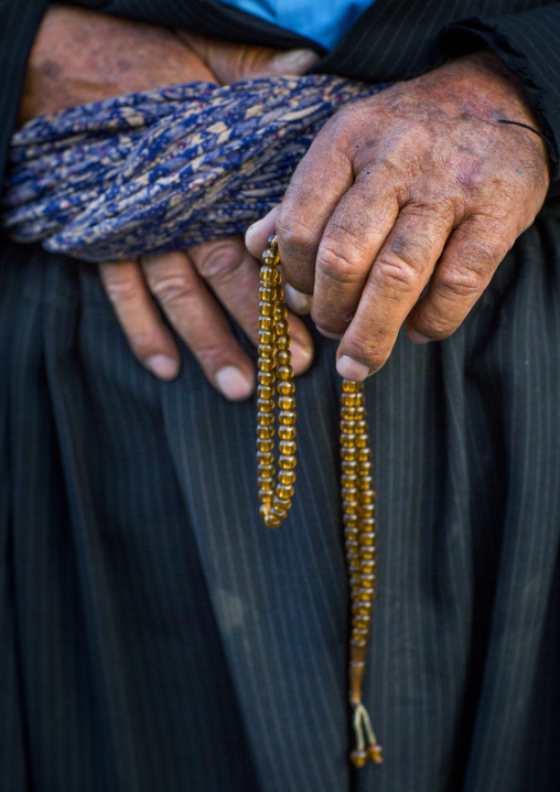 Muslim Man With Prayer Beads, Erbil, Kurdistan, Iraq