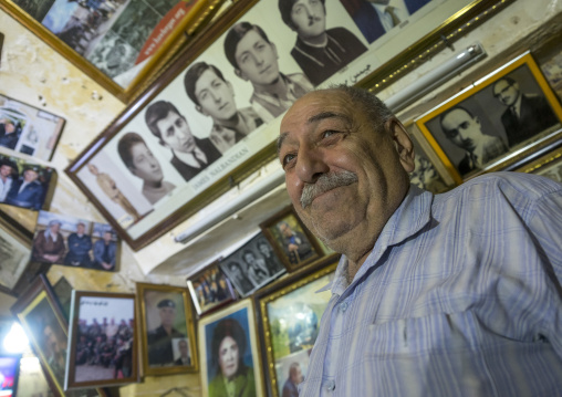 Armenaian Man Inside A Cafe In Qaysari Bazaar, Erbil, Kurdistan, Iraq