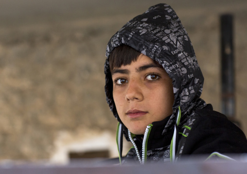 Yezidi Refugee Boy Displaced From Sinjar Living In Lalesh Temple, Kurdistan, Iraq