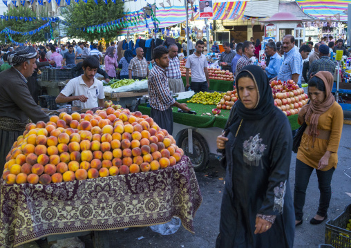 Fruit Market In The Street, Suleymanyah, Kurdistan, Iraq