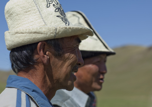Men With Kalpak Hats, Song Kol Lake Area, Kyrgyzstan