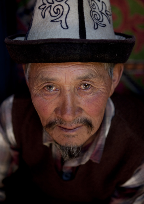 Old Man With A Kalpak Hat, Kyzart River, Kyrgyzstan