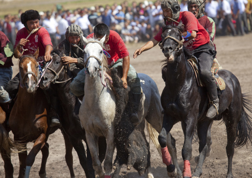 Men Competing In A Horse Game For National Day, Bishkek, Kyrgyzstan