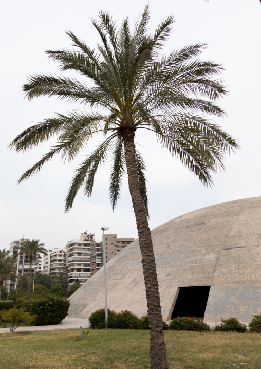 The experimental dome-shaped theatre at the Rachid Karami international exhibition center designed by brazilian architect Oscar Niemeyer, North Governorate, Tripoli, Lebanon