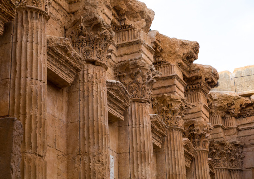 Corinthian capitals ornamenting the temple of Bacchus, Beqaa Governorate, Baalbek, Lebanon