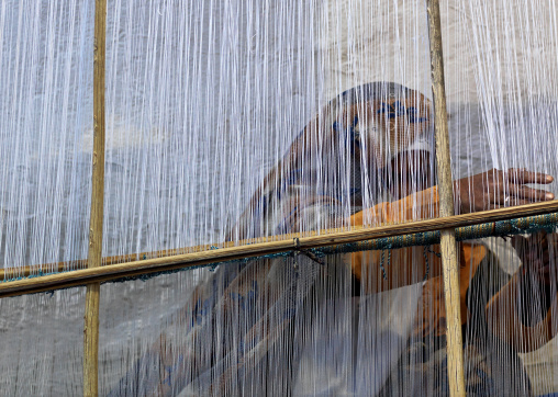 Woman making a carpet, Tripolitania, Ghadames, Libya