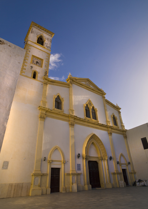 The facade of santa maria degli angeli the catholic church, Tripolitania, Tripoli, Libya