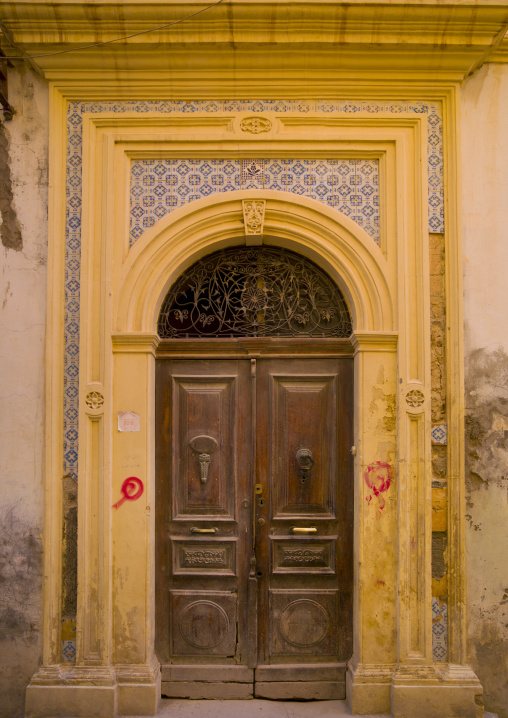 Building entrance from the italian settlement, Tripolitania, Tripoli, Libya