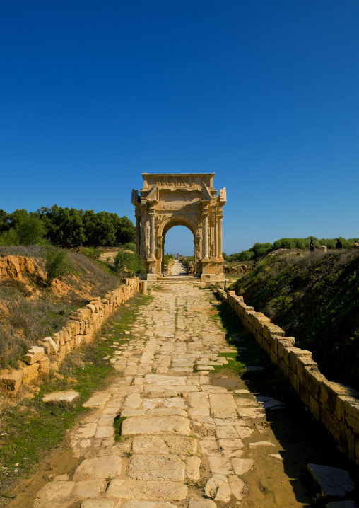 Leptis magna arch of septimus severus, Tripolitania, Khoms, Libya