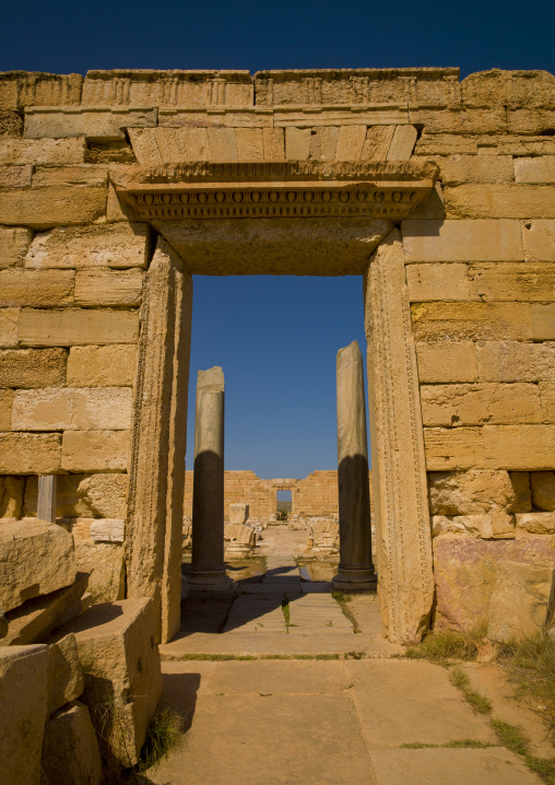 Severan forum in leptis magna, Tripolitania, Khoms, Libya