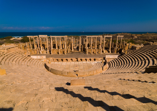 Roman theatre in leptis magna, Tripolitania, Khoms, Libya