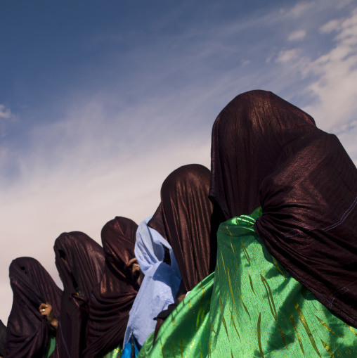 Tuareg women dancing and singing, Tripolitania, Ghadames, Libya