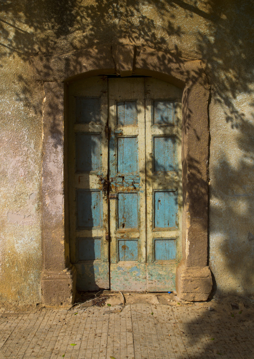 Old italian colonial door, Cyrenaica, Ptolemais, Libya