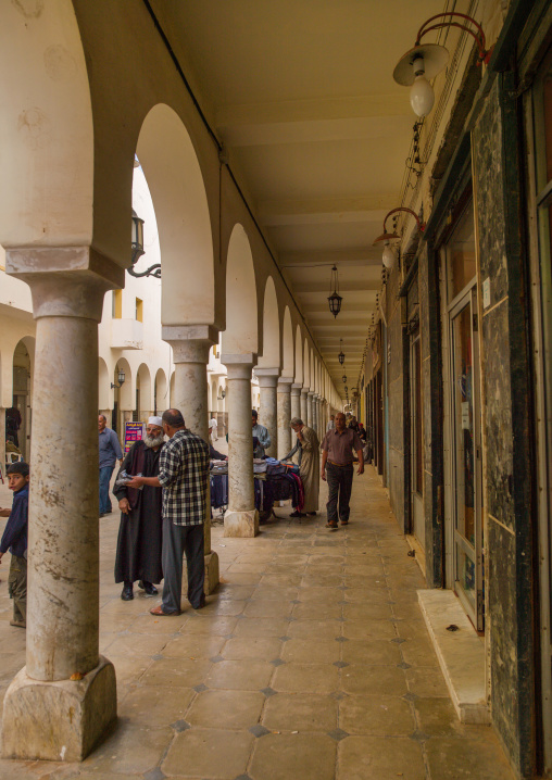 Arcades in the italian quarter, Cyrenaica, Benghazi, Libya