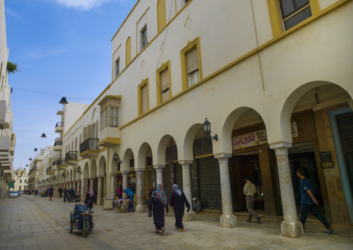 Italian buildings in omar al mukhtar street, Cyrenaica, Benghazi, Libya