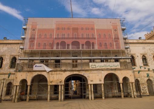 Italian colonial building renovation, Cyrenaica, Benghazi, Libya