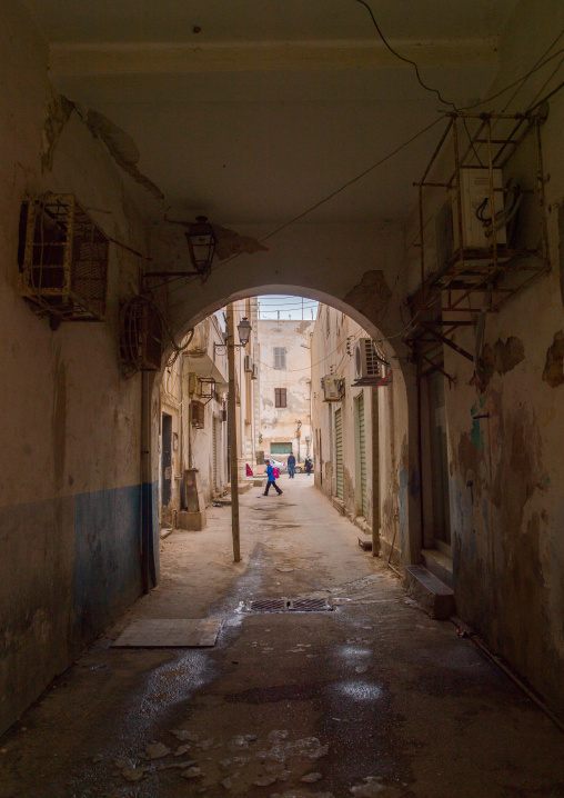Arcades in the italian quarter, Cyrenaica, Benghazi, Libya
