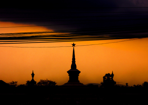 Red star on monument, Phonsaad, Laos