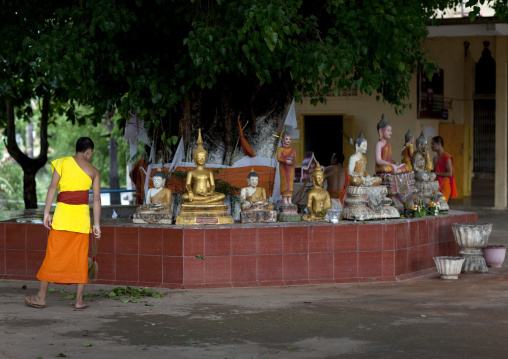 Monk in a buddhist temple, Pakse, Laos