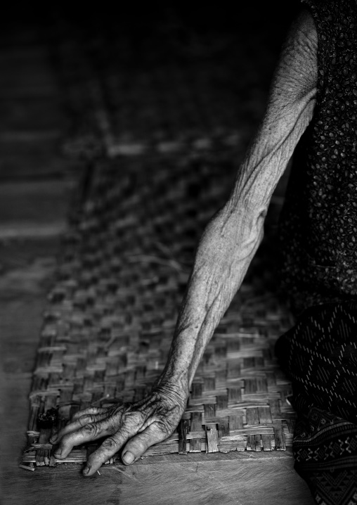 Khmu minority old woman arm, Xieng khouang, Laos