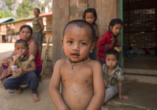 Kid and his family, Muang sing, Laos