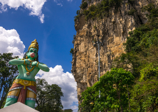 Colorful Statue Of Lord Hanuman In Ramayana Batu Caves, Southeast Asia, Kuala Lumpur, Malaysia