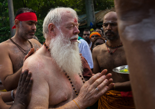 Carl, An Australian Hindu Devotee Praying In Annual Thaipusam Religious Festival In Batu Caves, Southeast Asia, Kuala Lumpur, Malaysia