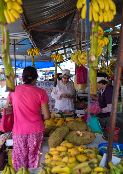 Jackfruits And Bananas For Sale In Central Market, Penang Island, George Town, Malaysia