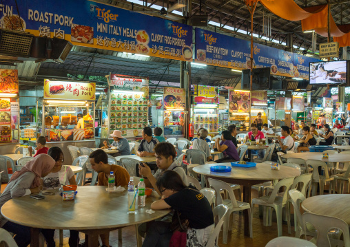 Night Food Stalls In Chinatown, Penang Island, George Town, Malaysia