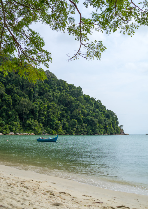 Boat In Monkey Beach In Nan National Park, Penang Island, George Town, Malaysia