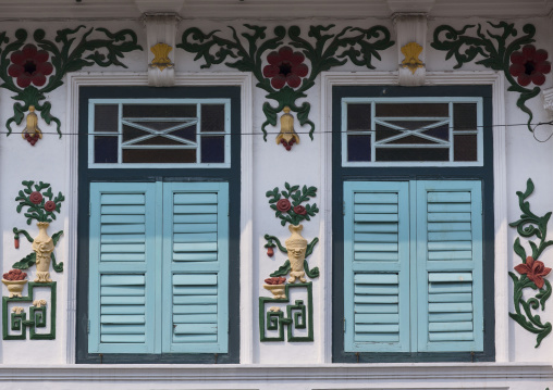 Old Colonial Windows, George Town, Penang, Malaysia