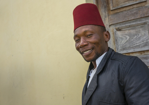Muslim Man With A Red Hat, Inhambane, Inhambane Province, Mozambique