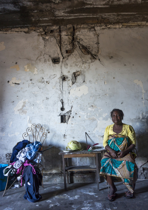 Woman Inside The Grande Hotel Slum, Beira, Sofala Province, Mozambique