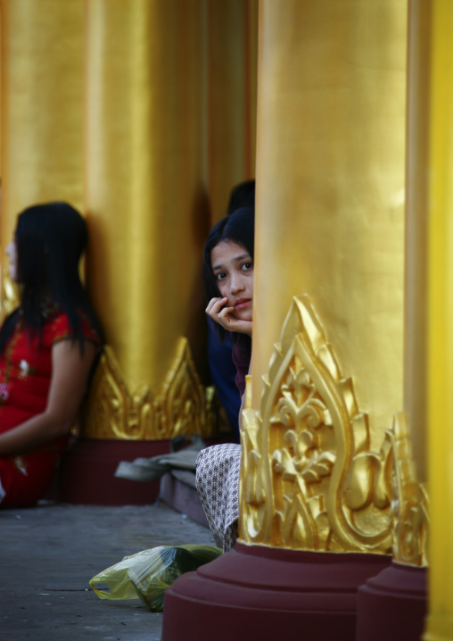 Woman In Shwedagon Pagoda, Rangoon, Myanmar