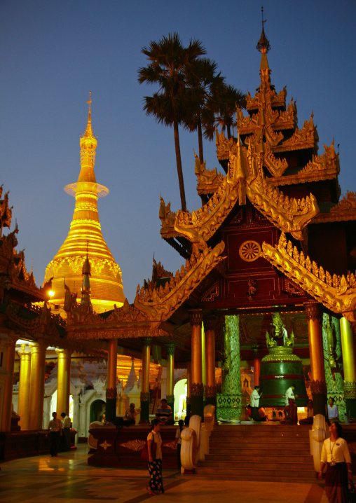 Shwedagon Pagoda At Night, Rangoon, Myanmar