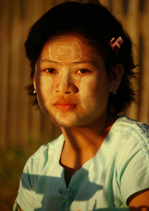 Ngapali Girl With Thanaka On Cheeks, Myanmar