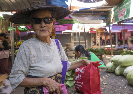 Old Woman In A Market, Thandwe, Myanmar