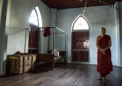 Monastery Monk Room, Sittwe, Myanmar