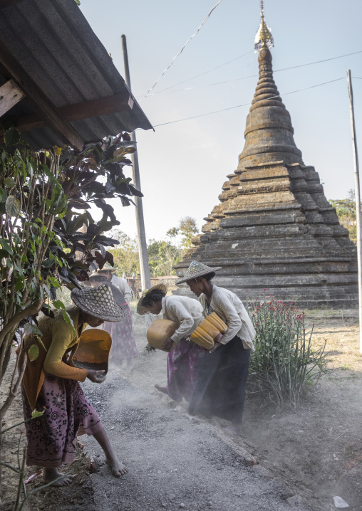 Workers At Sakyamanaung Paya Temple, Mrauk U, Myanmar
