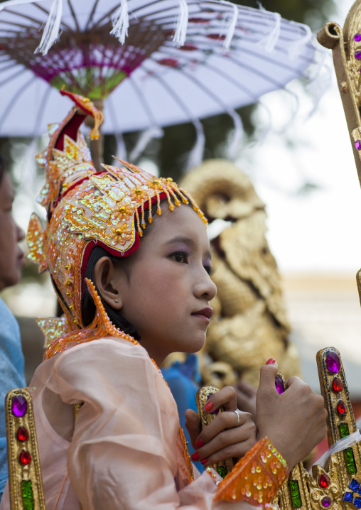 Child During A Novitiation Parade, Bagan,  Myanmar