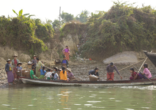 Women On Boat, Mrauk U, Myanmar
