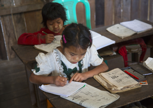 Chin Children In A Classroom, Mindat, Myanamar