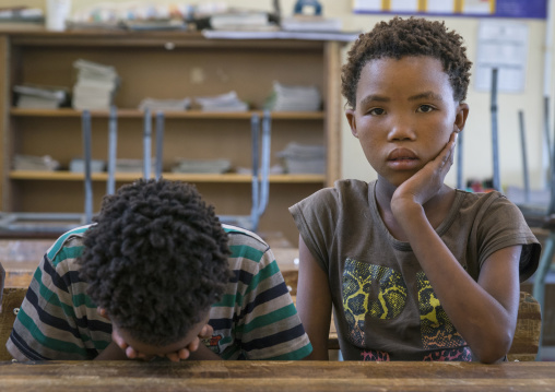 Bushman Children In A Classroom, Grashoek Primary School., Namibia