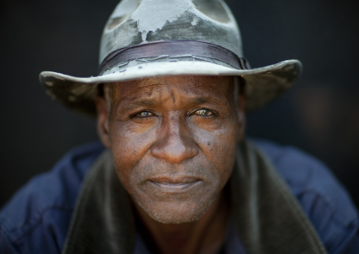 Mudimba Man With A Hat Dressed In A Western Way, Village Of Combelo, Angola