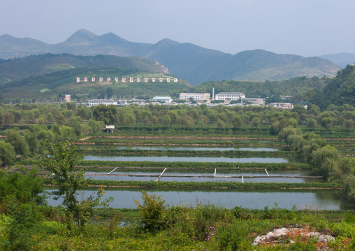 Fish farm ponds, North Hwanghae Province, Sariwon, North Korea