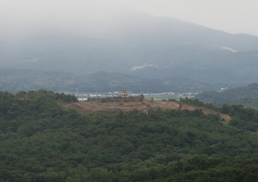 View of south Korea from the wall section of the Demilitarized Zone, North Hwanghae Province, Panmunjom, North Korea