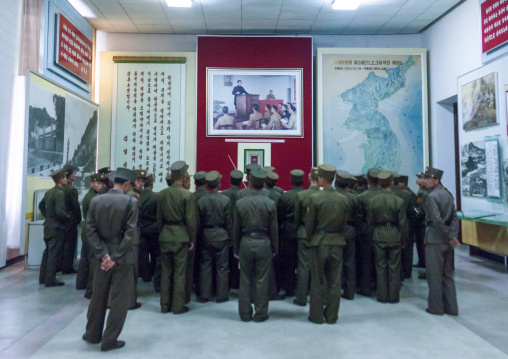 North Korean soldiers visiting the victorious fatherland liberation war museum, Pyongan Province, Pyongyang, North Korea