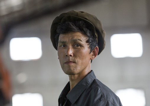 North Korean worker at Hungnam nitrogen fertilizer plant, South Hamgyong Province, Hamhung, North Korea