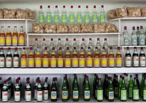 Drinks for sale in a North Korean village shop, South Hamgyong Province, Hamhung, North Korea